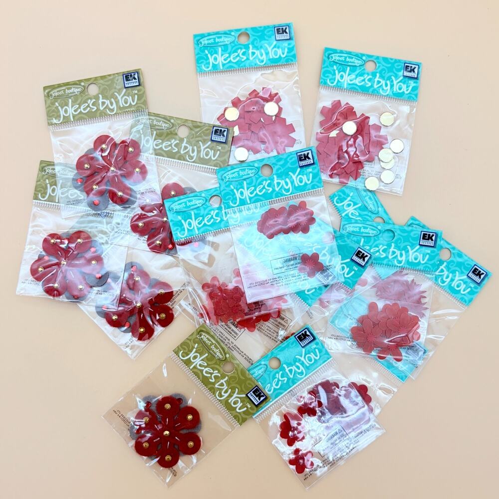 Scrapbook Stickers 16 Packs Jolees by You Red Flowers EK Success New Crafts